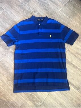 Polo by Ralph Lauren Navy & Royal Blue Striped Polo